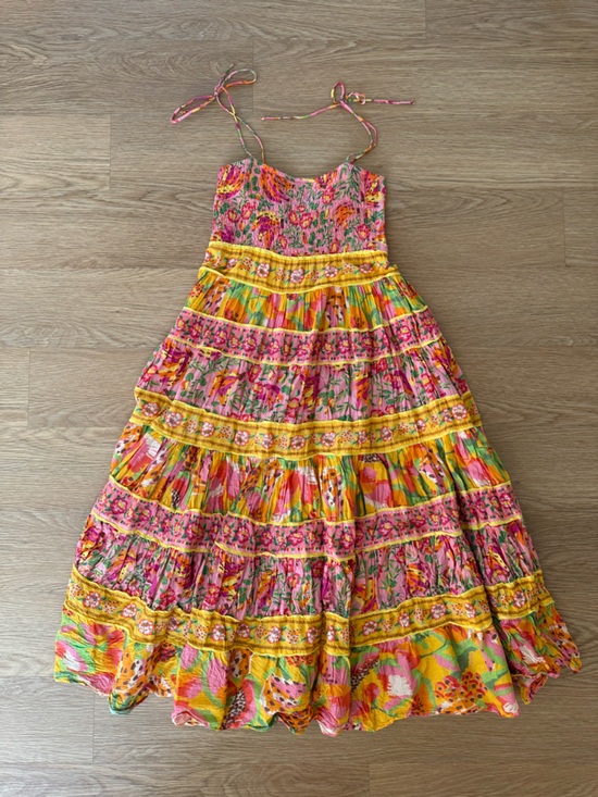 Farm Rio Mixed Fruits Paradise Cotton Midi Dress | Size Small - Picture 5 of 15